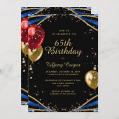 Invitation Gold Parties scintillant Agate 65e anniversaire (Devant / Derrière)