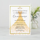 Invitation Gold Parties scintillant Ball Gown, Tiara Quinceañ (Debout devant)