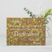 Invitation Gold Parties scintillant Be My Bridesmaid (Debout devant)