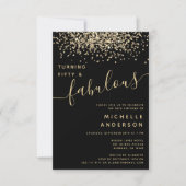 Invitation Gold Parties scintillant Cinquante et fabuleux 50e (Devant)