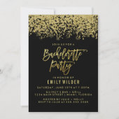 Invitation Gold Parties scintillant Confetti Bachelorette Par (Devant)