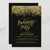 Invitation Gold Parties scintillant Confetti Bachelorette Par (Devant / Derrière)