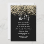 Invitation Gold Parties scintillant Confetti Black 30e annive (Devant)