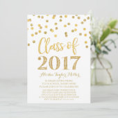 Invitation Gold Parties scintillant Confetti Graduation Party (Debout devant)