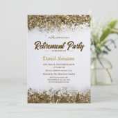Invitation Gold Parties scintillant Confetti Retraite Party 2 (Debout devant)