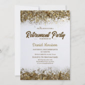Invitation Gold Parties scintillant Confetti Retraite Party 2 (Devant)