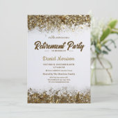 Invitation Gold Parties scintillant Confetti Retraite Party 2 (Debout devant)