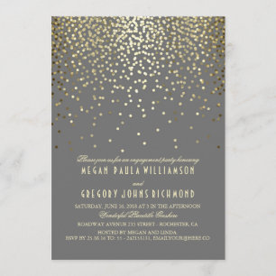 Invitation Gold Parties scintillant Confetti Vintage Engageme
