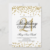 Invitation Gold Parties scintillant Confetti White 21e annive (Devant)