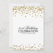 Invitation Gold Parties scintillant Confetti White 21e annive (Dos)