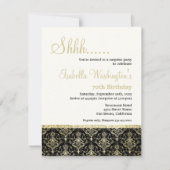 Invitation Gold Parties scintillant Damask 70e fête d'anniver (Devant)