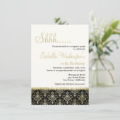 Invitation Gold Parties scintillant Damask 70e fête d'anniver (Debout devant)