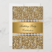 Invitation Gold Parties scintillant Diamond Anniversaire Part (Dos)