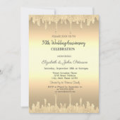 Invitation Gold Parties scintillant Drives Gold Mariage Anniv (Devant)