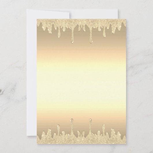 Invitation Gold Parties scintillant Drives Gold Mariage Anniv (Dos)