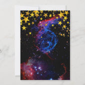 Invitation Gold Parties scintillant Galaxy Stars Anniversaire (Dos)