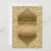 Invitation Gold Parties scintillant Glam Shine Anniversaire F (Devant)