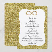 Invitation Gold Parties scintillant Gold Infinity Bachelorett (Devant / Derrière)
