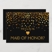 Invitation Gold Parties scintillant Heart Tu seras ma MAID OF (Devant / Derrière)