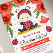 Invitation Gold Parties scintillant I Ladybug Aquarelle Premi