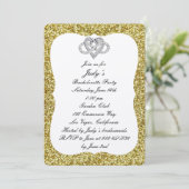 Invitation Gold Parties scintillant Infinity Heart Bacheloret (Debout devant)