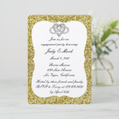 Invitation Gold Parties scintillant Infinity Heart Engagement (Debout devant)