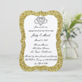 Invitation Gold Parties scintillant Infinity Heart Engagement (Debout devant)