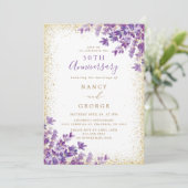 Invitation Gold Parties scintillant Lavender 50e anniversaire (Debout devant)