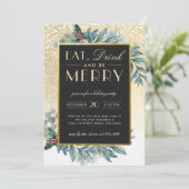 Invitation Gold Parties scintillant Neige Manger Boire Soit J (Debout devant)