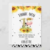 Invitation Gold Parties scintillant One Sunflower Cow Imprime (Devant)