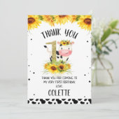 Invitation Gold Parties scintillant One Sunflower Cow Imprime (Debout devant)