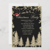 Invitation Gold Parties scintillant Pine Tree, Stars Compagni (Devant)