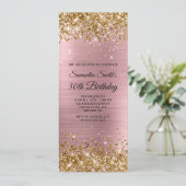Invitation Gold Parties scintillant Pink Foil 50e anniversair (Debout devant)