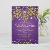 Invitation Gold Parties scintillant Purple Noël Fête (Debout devant)