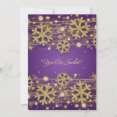 Invitation Gold Parties scintillant Purple Noël Fête (Dos)