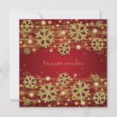 Invitation Gold Parties scintillant & Red Corporate Christmas (Dos)
