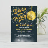 Invitation Gold Parties scintillant Retro les années 70 Disco (Debout devant)