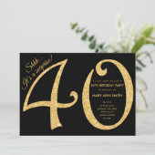 Invitation Gold Parties scintillant Surprise 40e anniversaire (Debout devant)