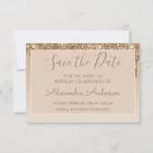 Invitation Gold Parties scintillant Sweet 16 Enregistrer la d (Dos)