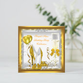 Invitation Gold Parties scintillant talons Blanc Jaune fête d (Debout devant)
