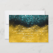 Invitation Gold Parties scintillant Turquoise Ocean Confetti  (Dos)