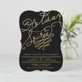 Invitation Gold Parties scintillant Vacances Soiree Noël Invi (Debout devant)