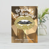 Invitation Gold Party Glam Luxury Parties scintillant Lèvres (Debout devant)
