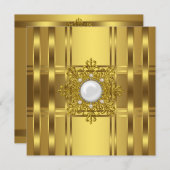 Invitation Gold Pearl All Occasion Party (Devant / Derrière)