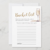 Invitation Gold Pearl et Prosecco Mariage Bucket List jeu (Devant)