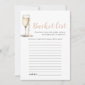 Invitation Gold Pearl et Prosecco Mariage Bucket List jeu (Devant)