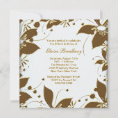 Invitation Gold Pearl Floral Jewel Femmes 50e fête d'annivers (Dos)