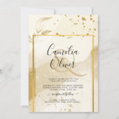 Invitation Gold Pearl MARIAGE alcool ENK Abstrait LeahG (Devant)
