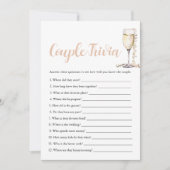 Invitation Gold Pearl & Prosecco Couple Trivia jeu de nuptial (Devant)
