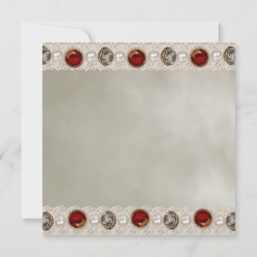 Invitation Gold Pearl Red Masquerade Party (Dos)